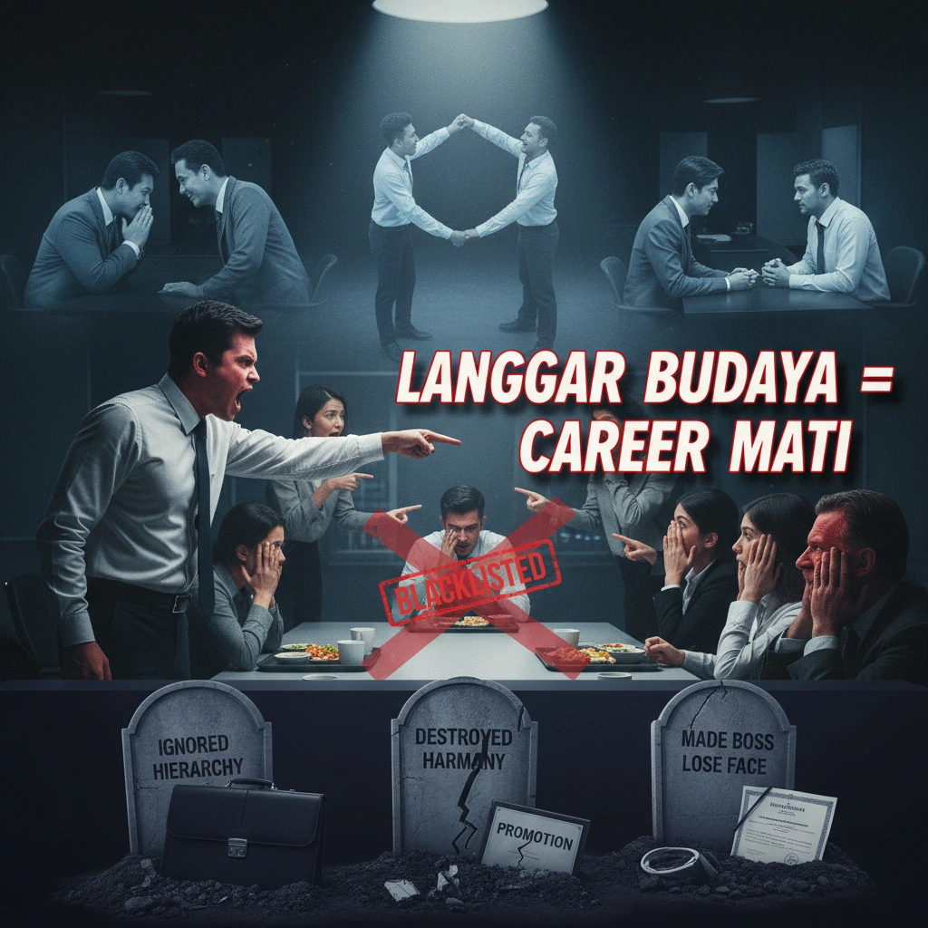 Visual guide: Malaysian workplace hierarchy, harmony concepts, and face etiquette