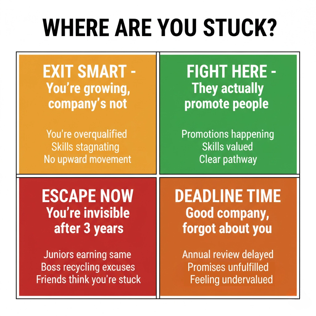 2x2 matrix for deciding when to stay at job vs leave
