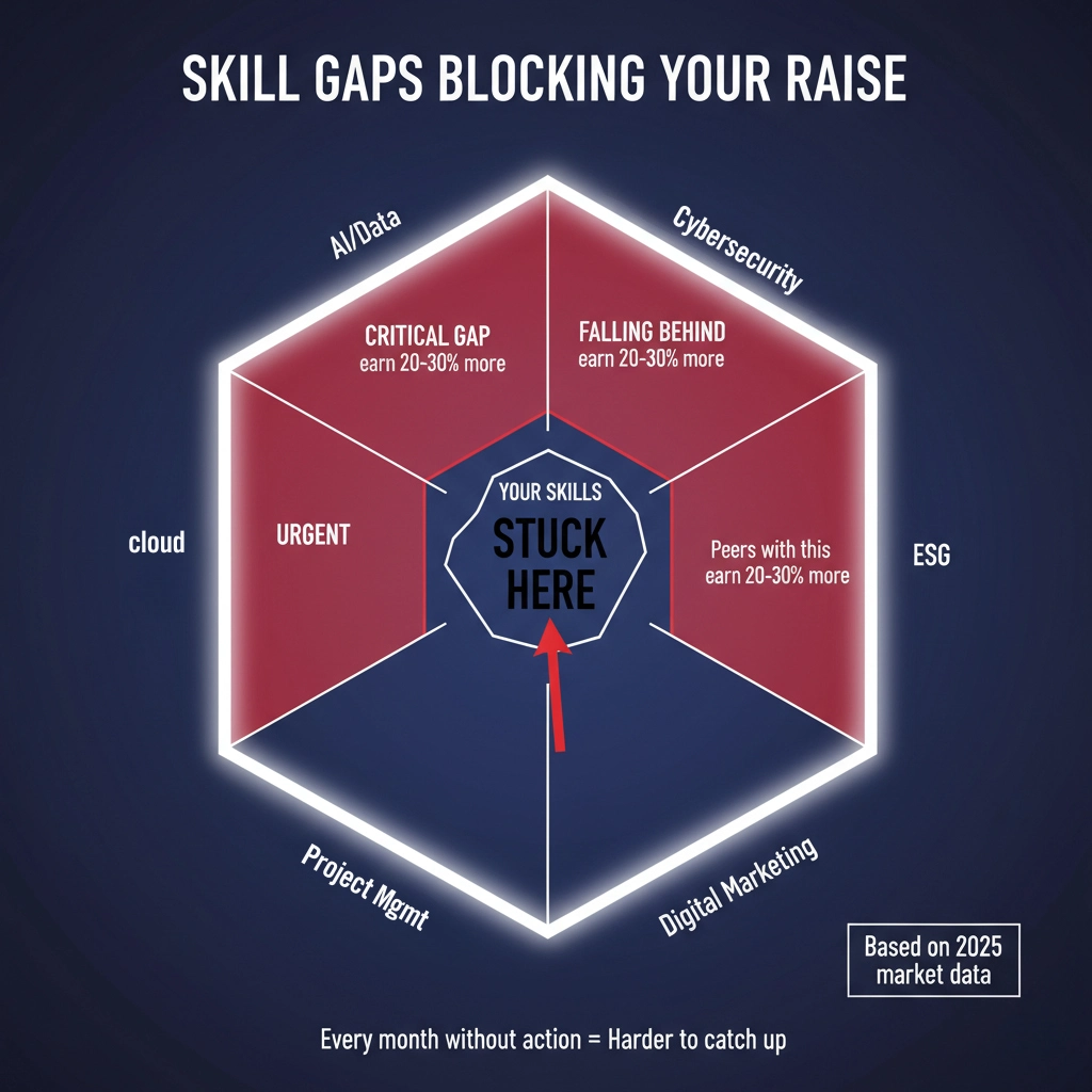 Skills gap radar showing high-demand areas for 2025