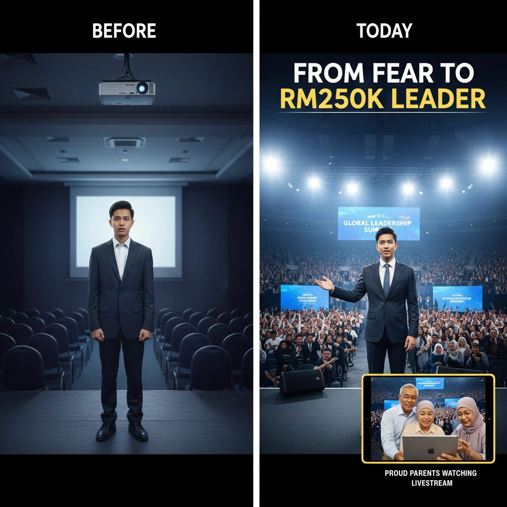 Before and after: Malaysian professional's 5-year journey from nervous presenter to confident Senior Director