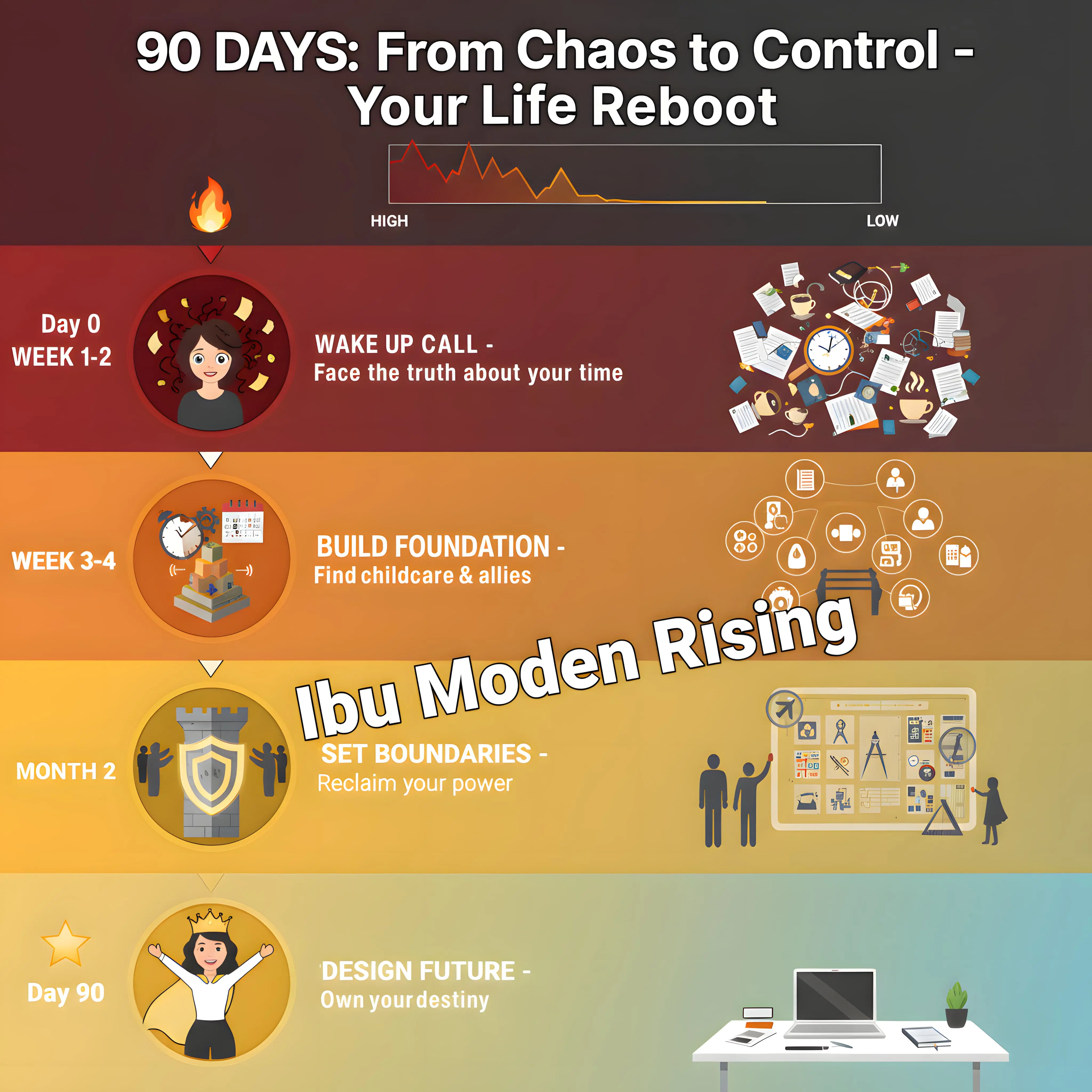 90-day action plan timeline for career-family integration