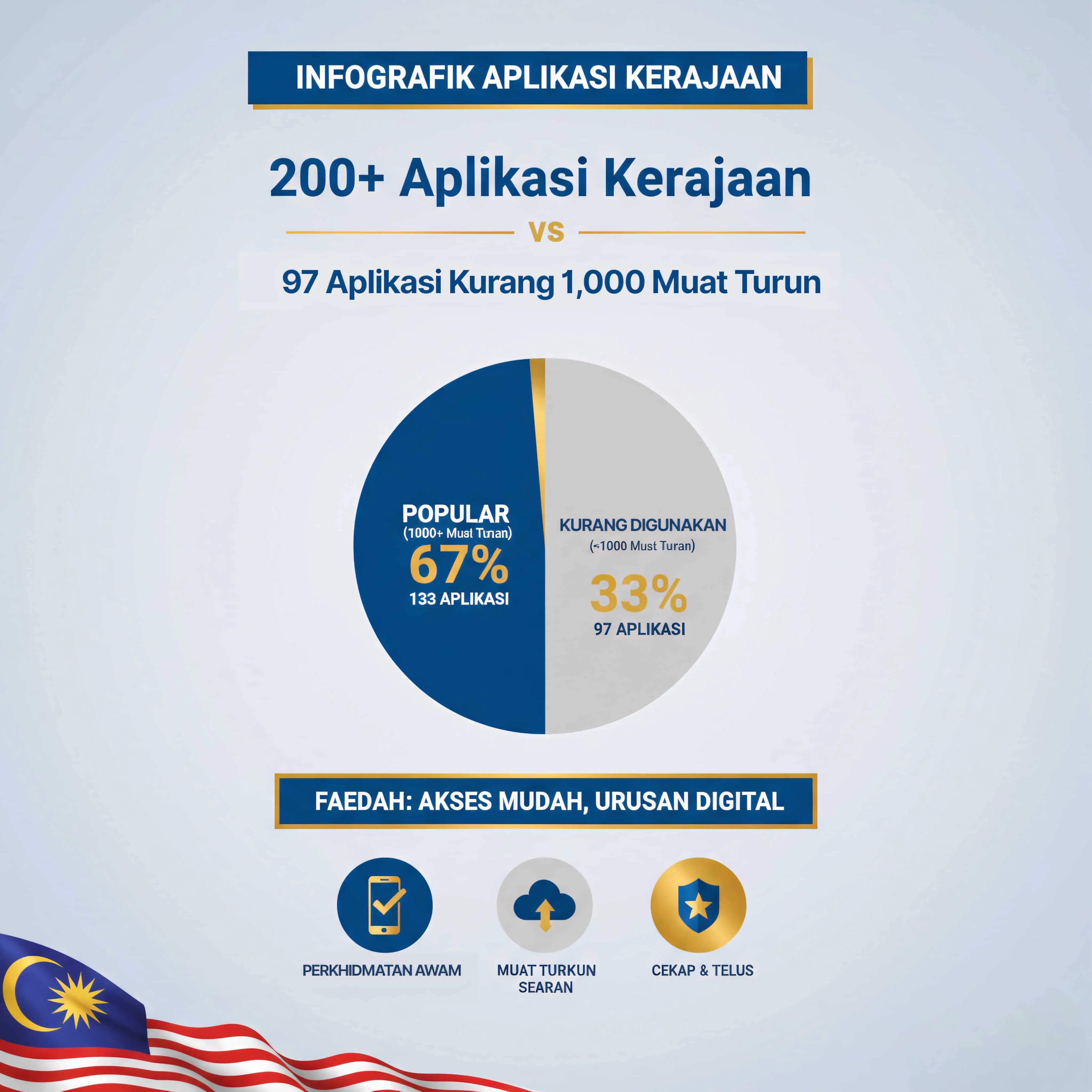 97 of 199 Malaysian government apps under 1000 downloads infographic